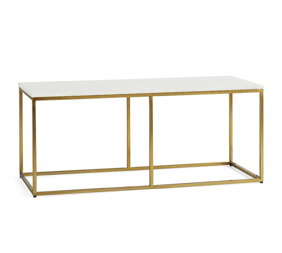 Delaney Marble Rectangular Coffee Table - White Marble