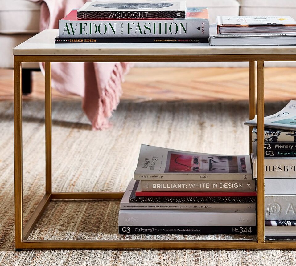 Delaney Marble Rectangular Coffee Table - White Marble