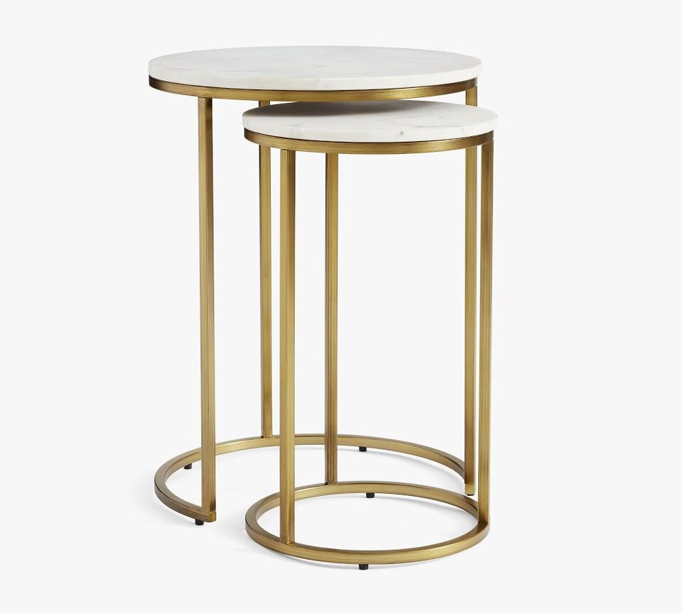 Delaney Round Nesting Side Marble Table
