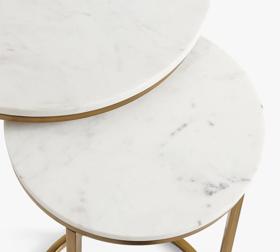 Delaney Round Nesting Side Marble Table