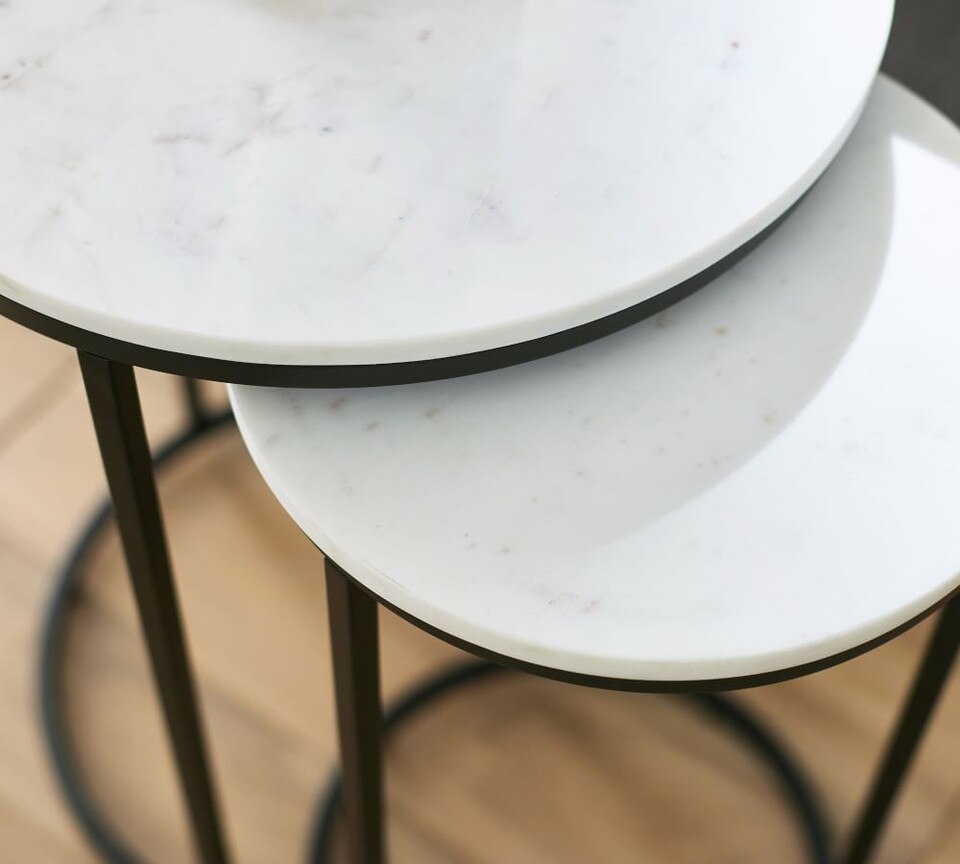 Delaney Round Nesting Side Marble Table