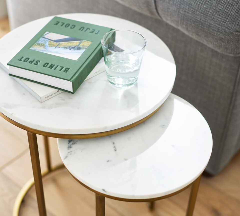 Delaney Round Nesting Side Marble Table
