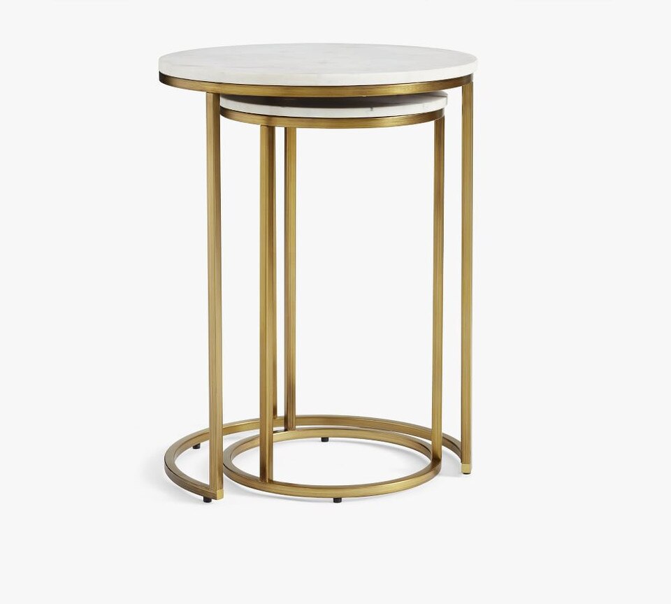Delaney Round Nesting Side Marble Table