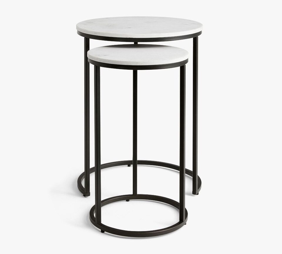 Delaney Round Nesting Side Marble Table