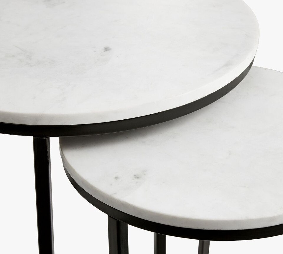 Delaney Round Nesting Side Marble Table