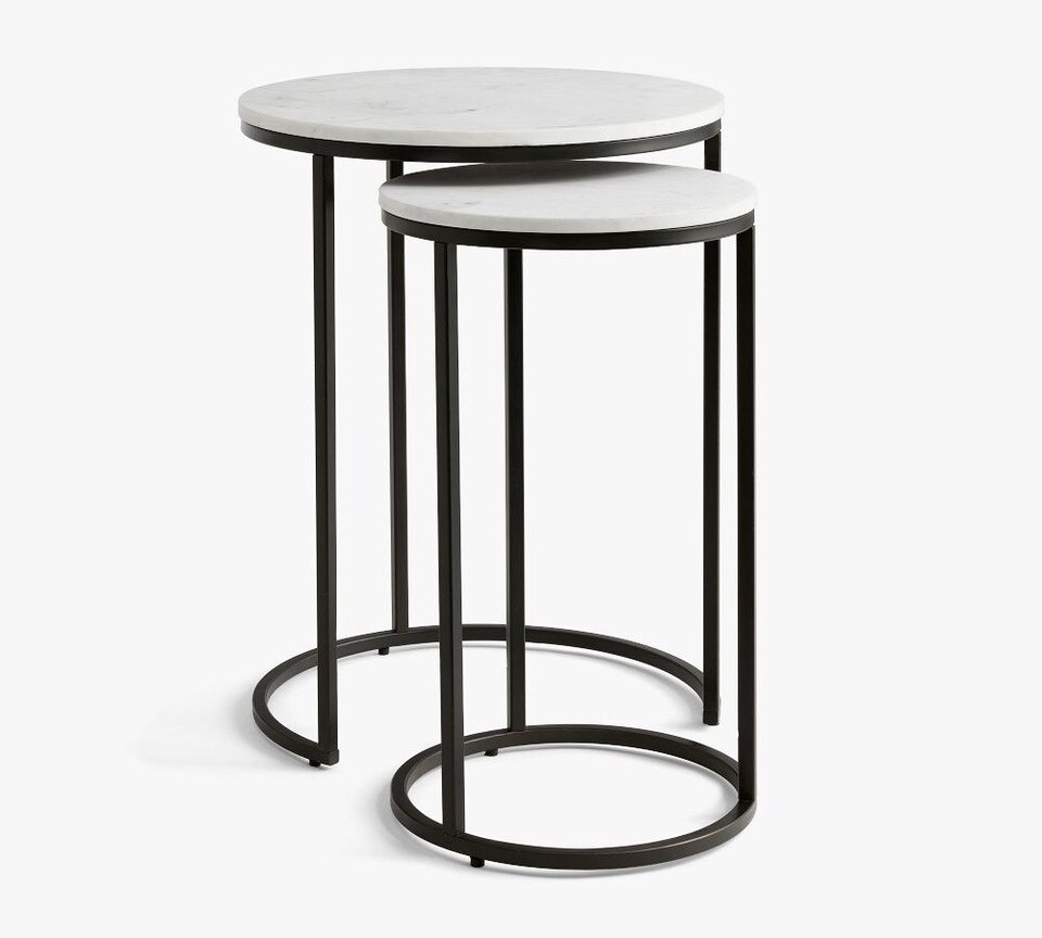 Delaney Round Nesting Side Marble Table