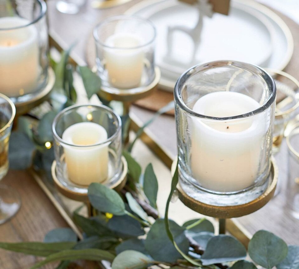 Draper Brass Pillar Candle Centrepiece Pottery Barn Australia