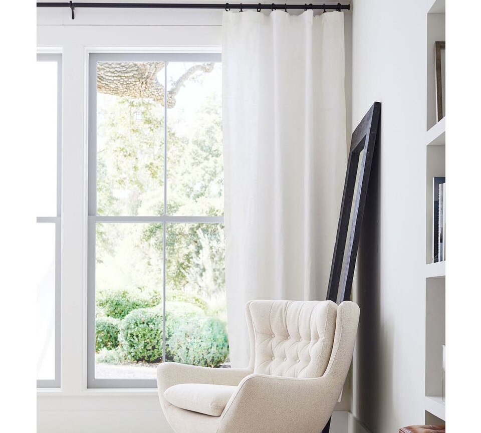 Emery Linen/Cotton Pole-Pocket Blockout Curtain