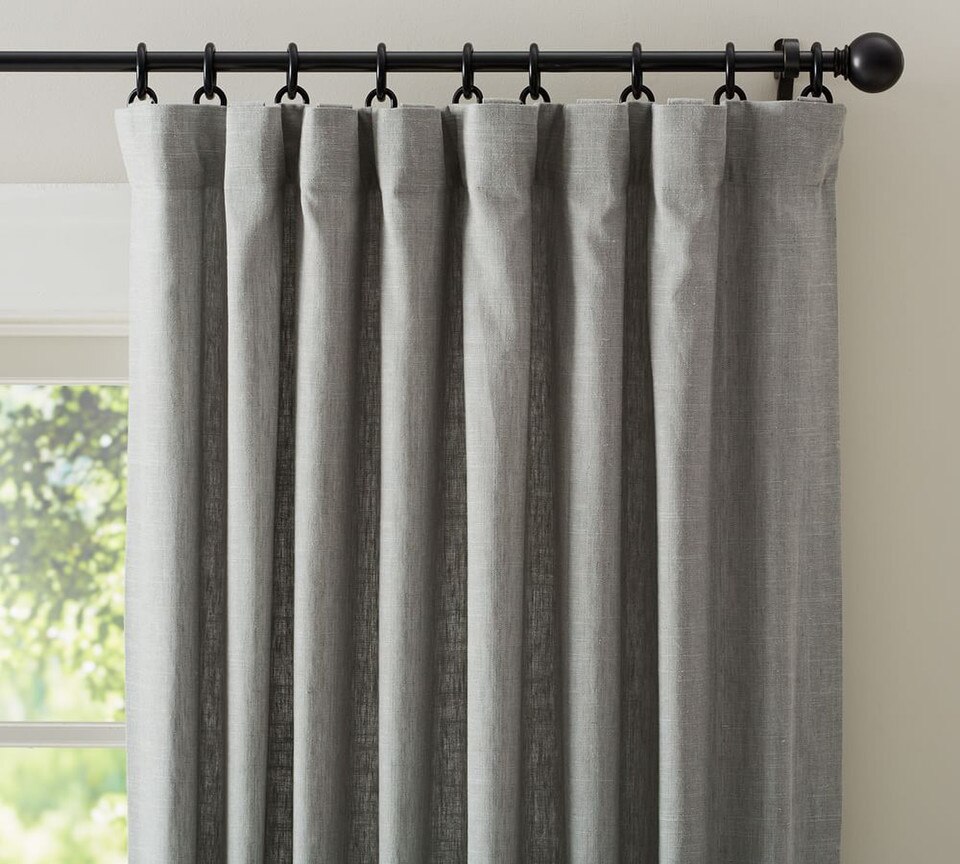 Emery Linen/Cotton Pole-Pocket Blockout Curtain