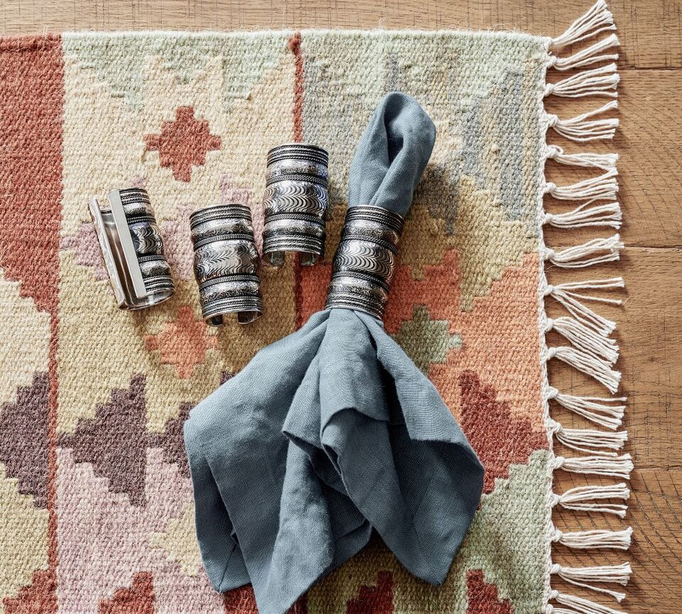 Etched Bangle Napkin Rings - Set of 4