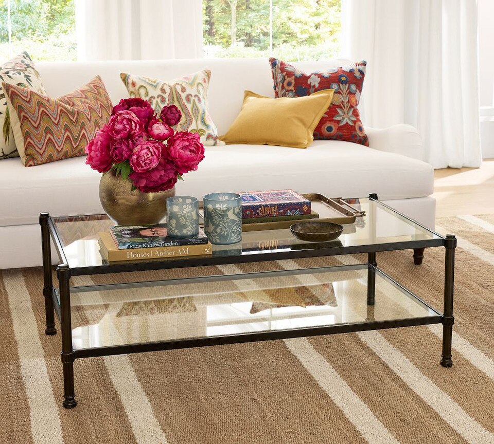Everson Rectangular Glass Coffee Table (132 cm)
