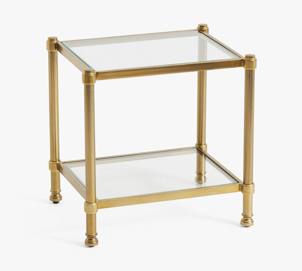 Everson Square Glass Side Table