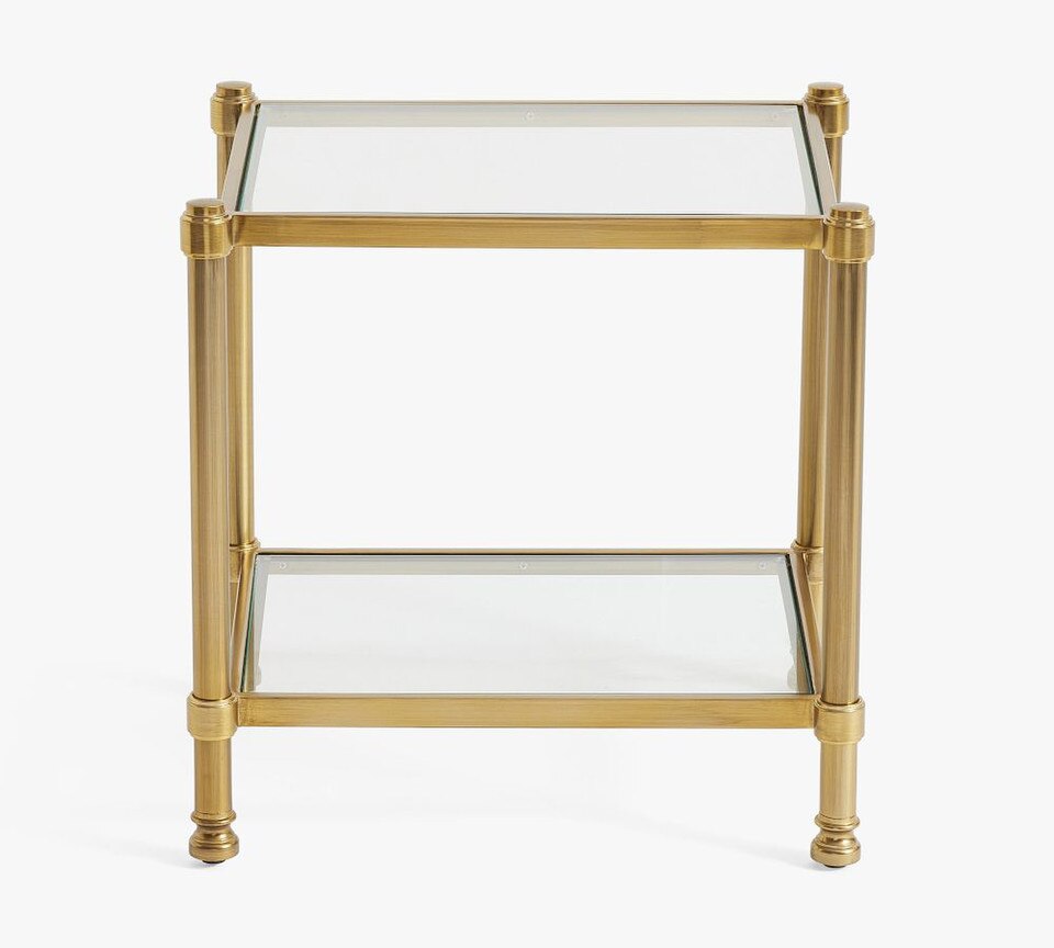 Everson Square Glass Side Table