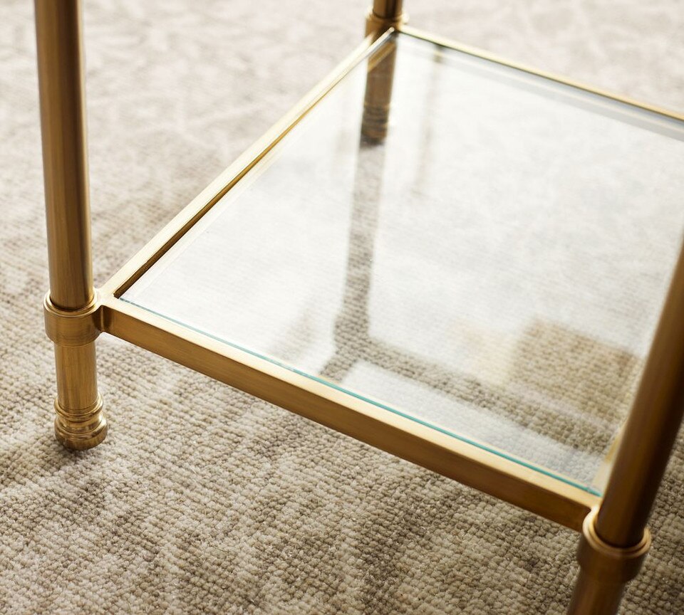 Everson Square Glass Side Table