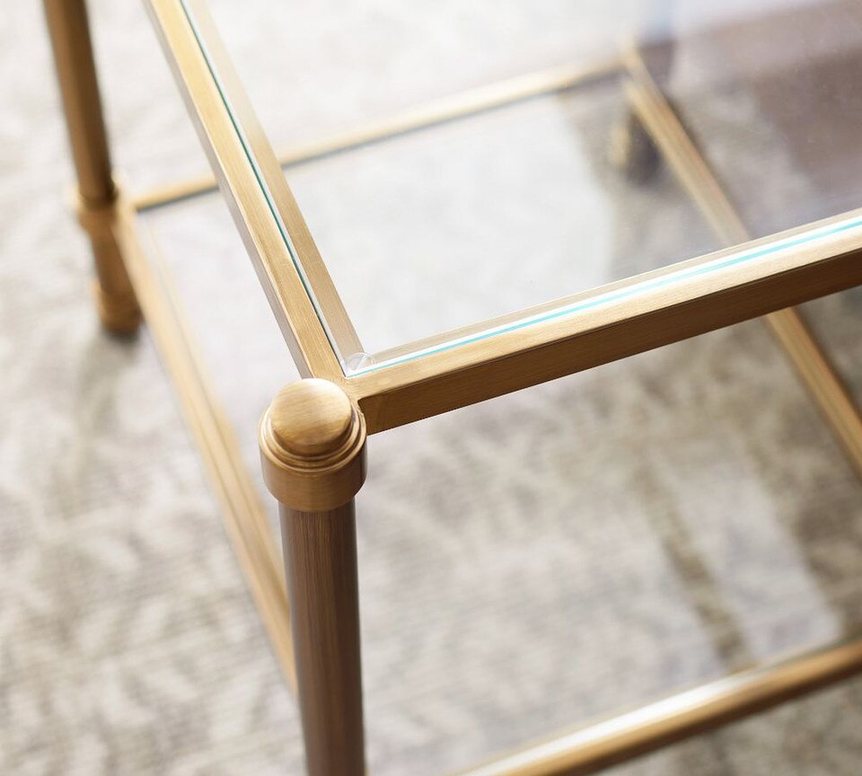 Everson Square Glass Side Table