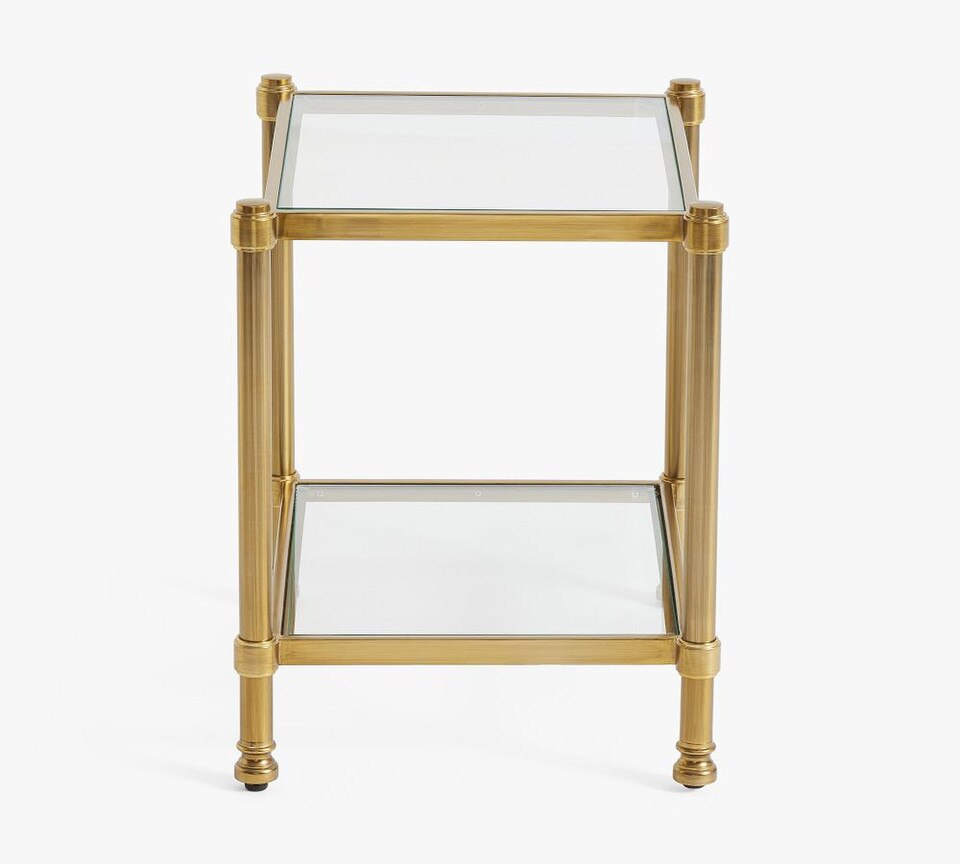 Everson Square Glass Side Table