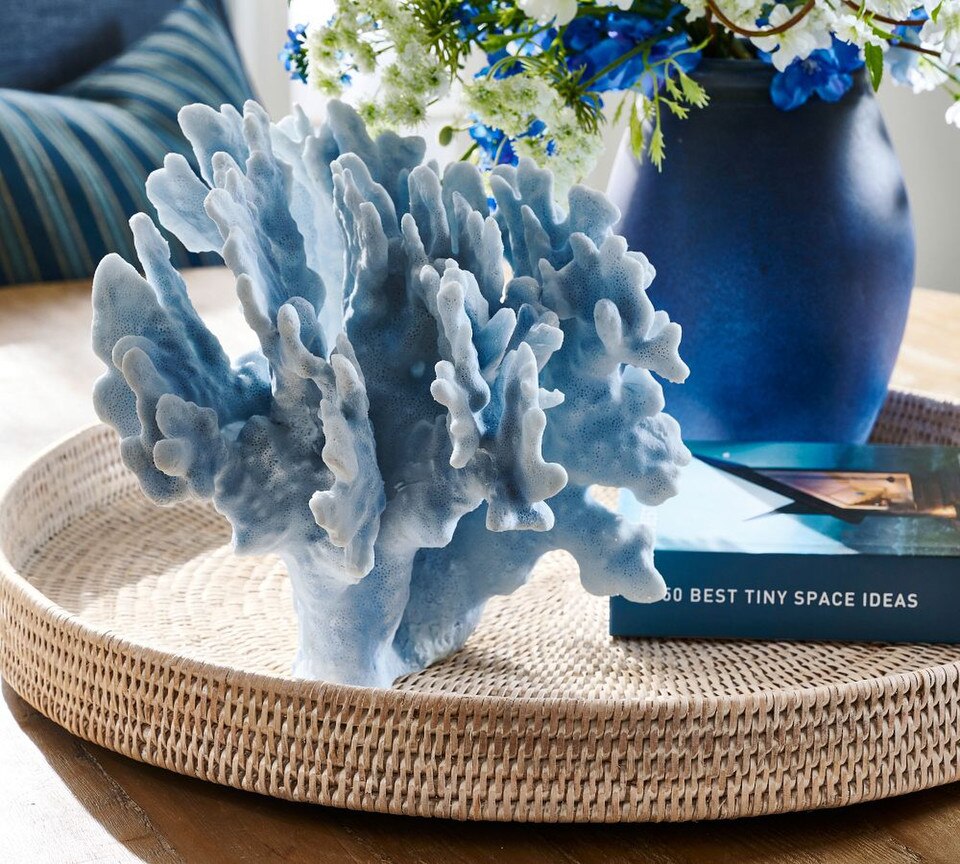 Faux Coral Decorative Object: Chambray