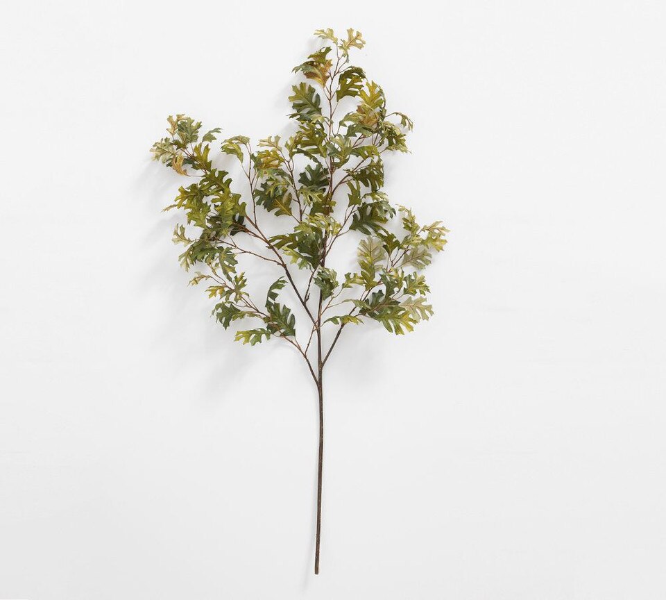 Faux Green Turning Oak Branch
