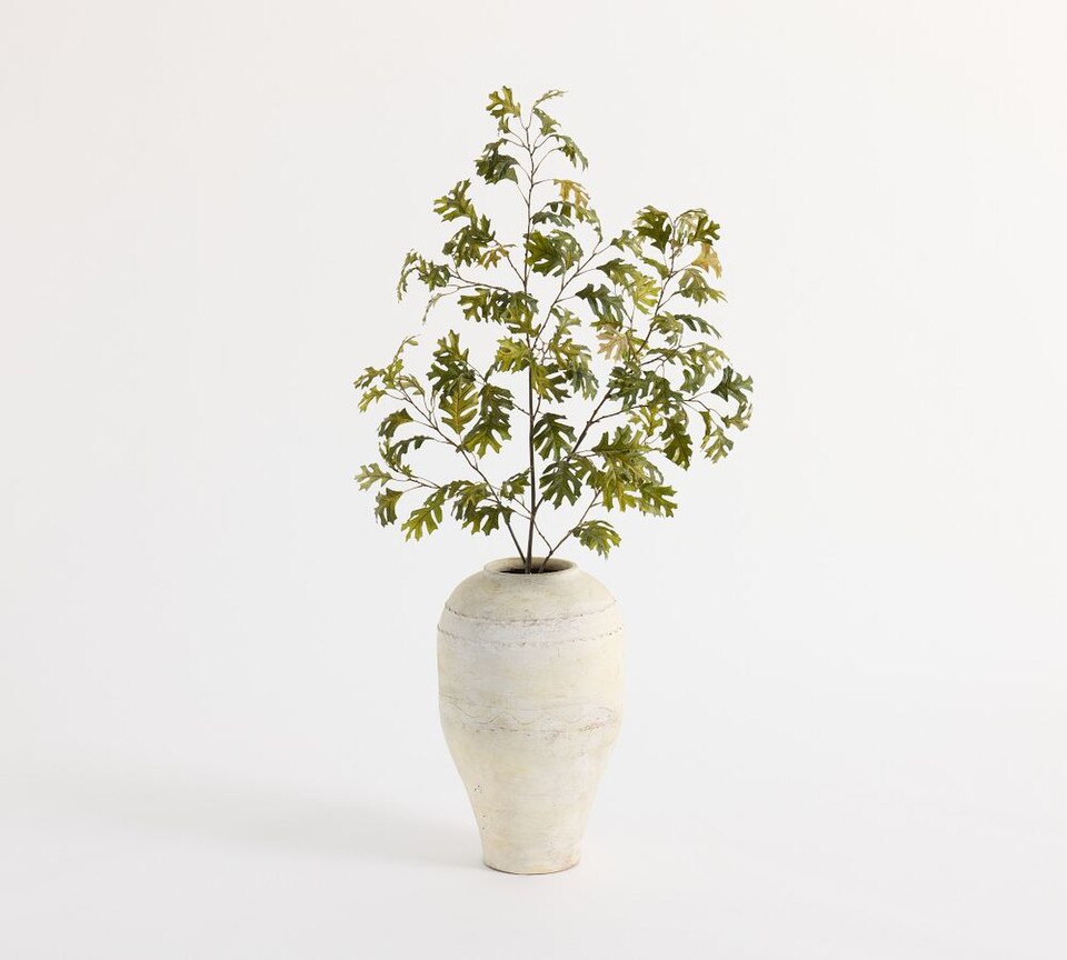 Faux Green Turning Oak Branch