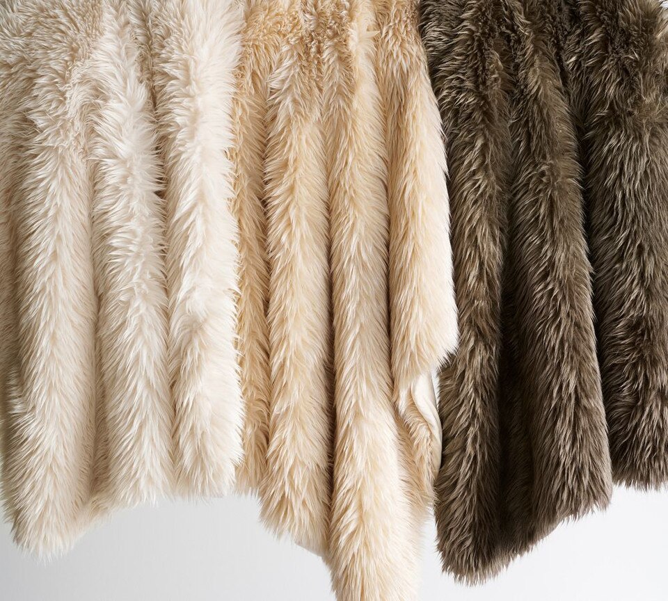 Faux Real Fur Throw