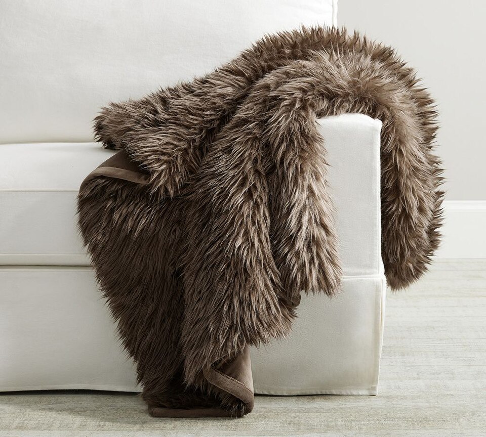 Faux Real Fur Throw