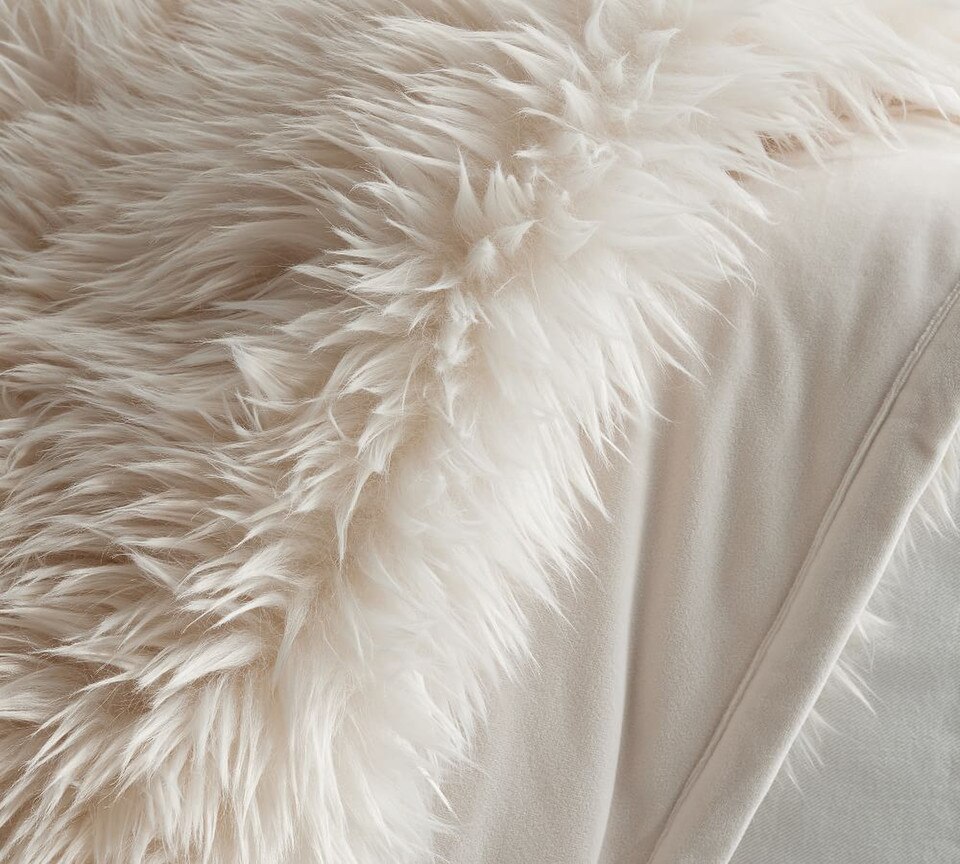Faux Real Fur Throw