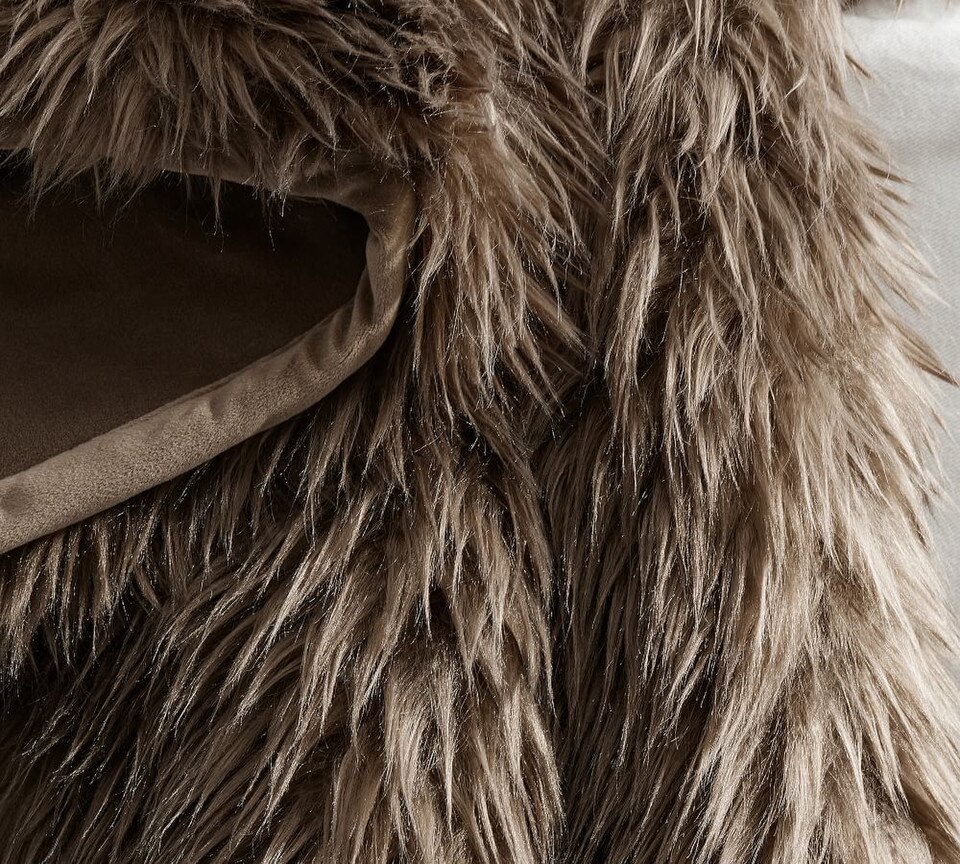 Faux Real Fur Throw