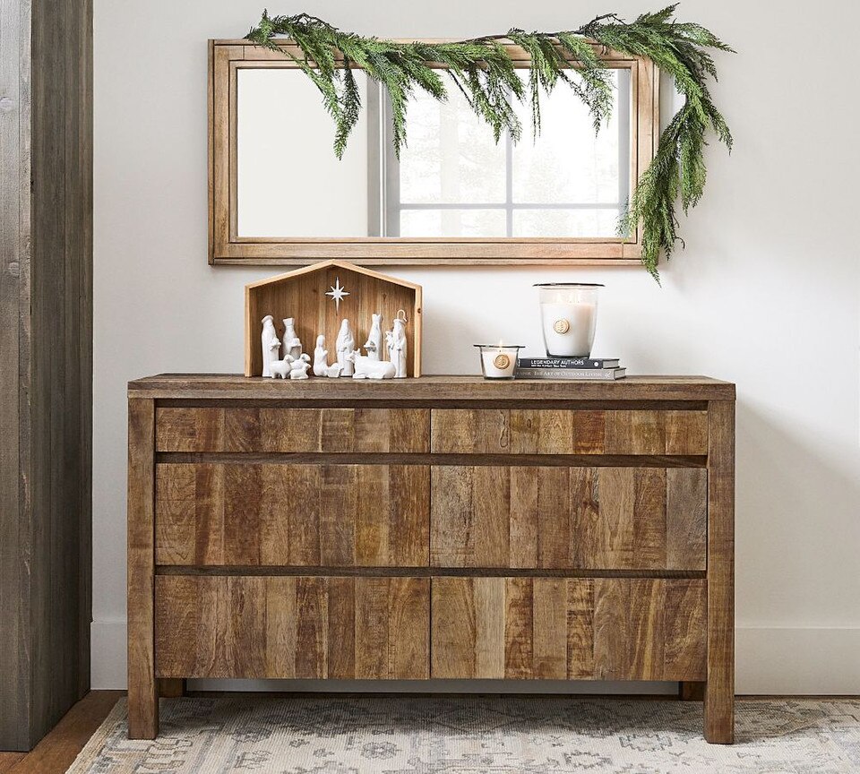 Field Wooden Handcrafted Rectangular Mirror