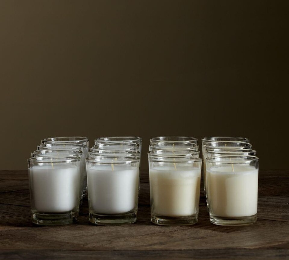 Filled Glass Votive Candle, Set of 16