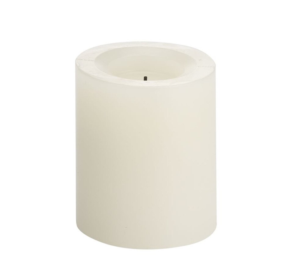Standard Flameless Wax Pillar Candle - Ivory