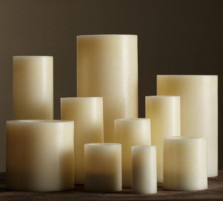 Flameless Wax Pillar Candle Ivory Pottery Barn Australia