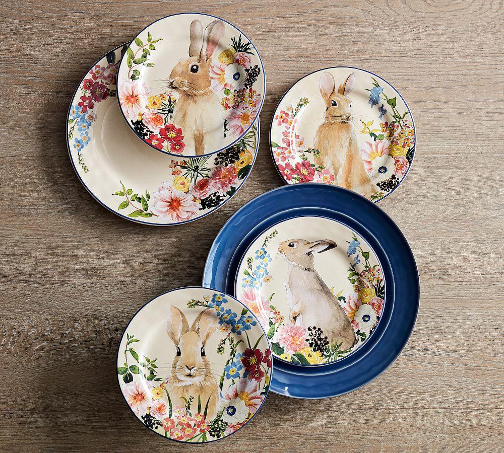 pottery barn bunny plates