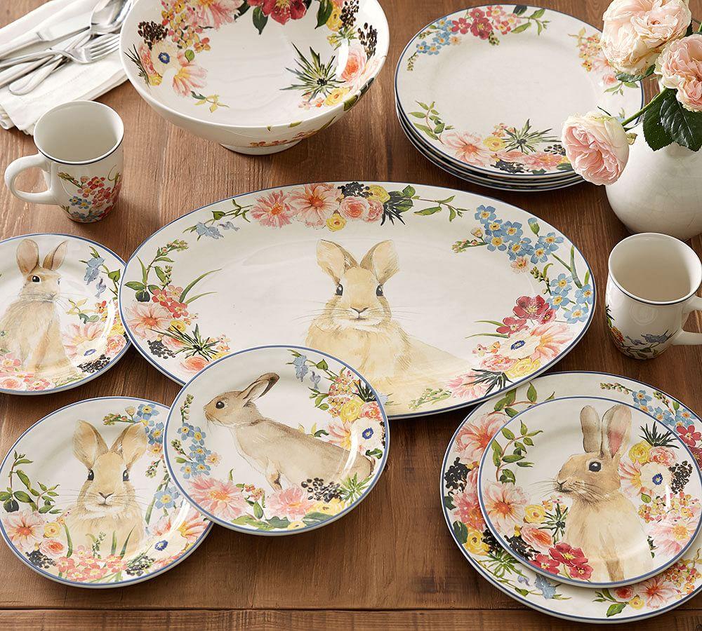 pottery barn bunny plates