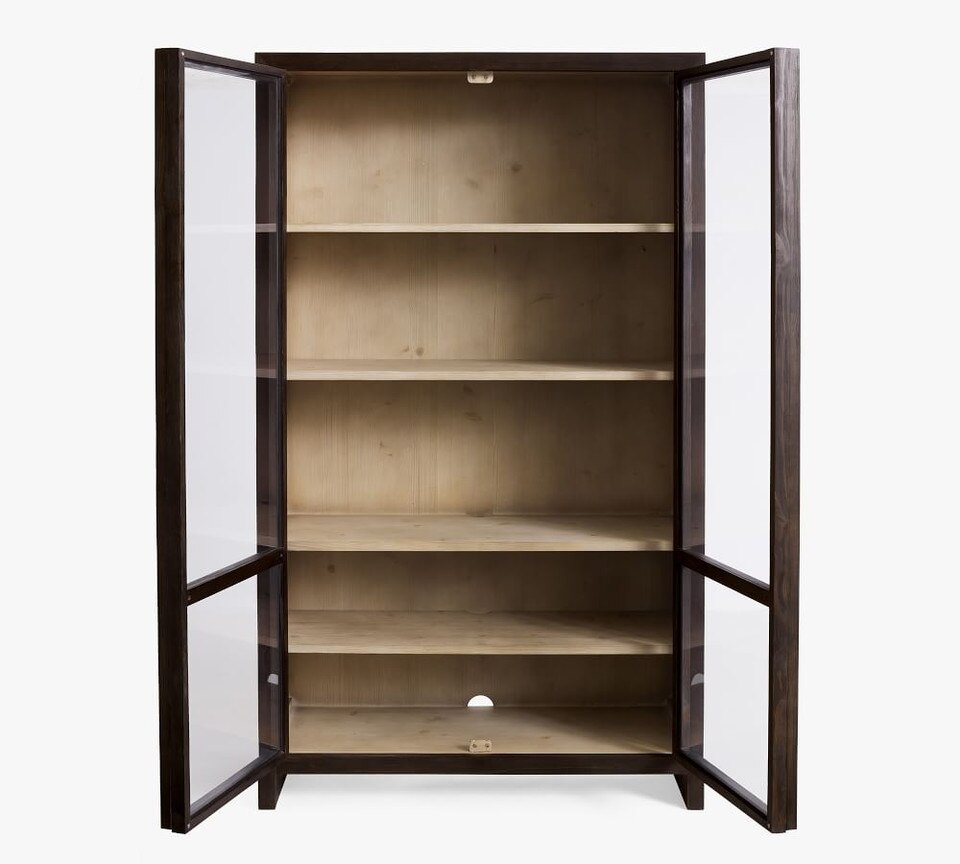 Folsom Glass Storage Cabinet, Charcoal
