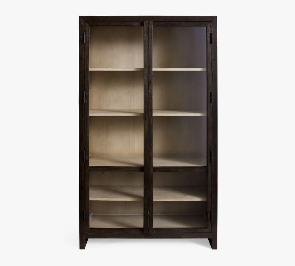Folsom Glass Storage Cabinet, Charcoal