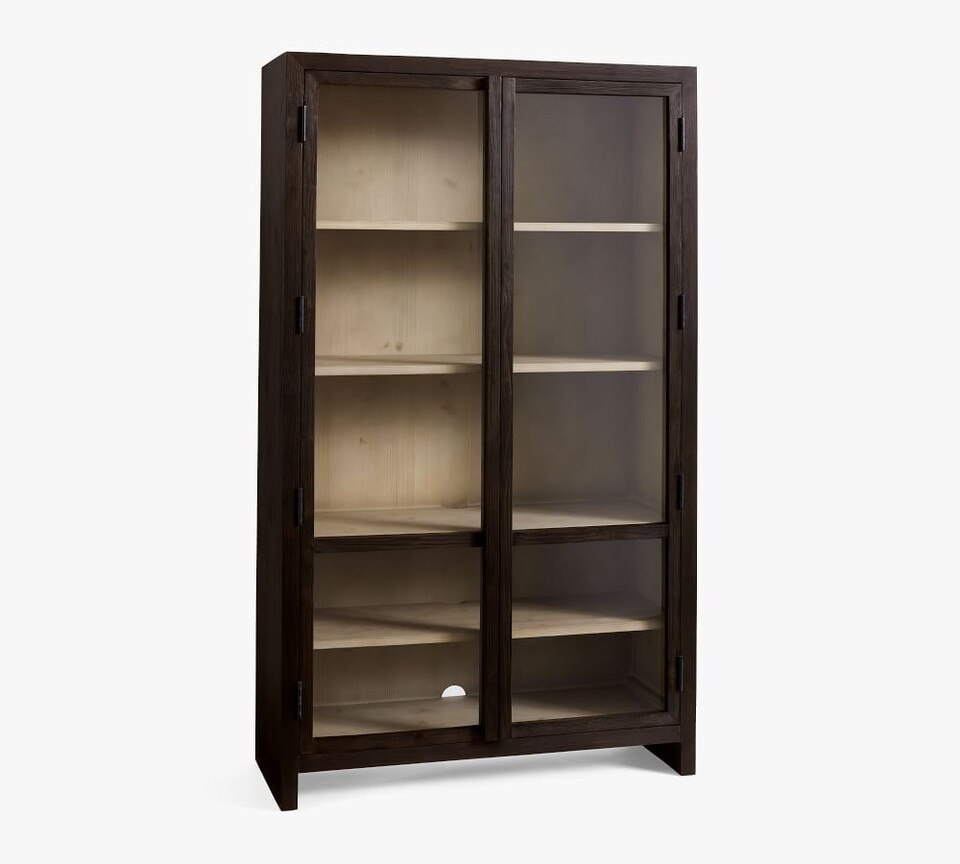 Folsom Glass Storage Cabinet, Charcoal