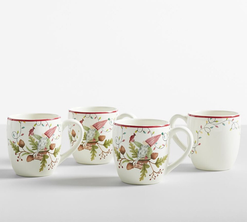 Forest Gnome Stoneware Mugs - Set of 4
