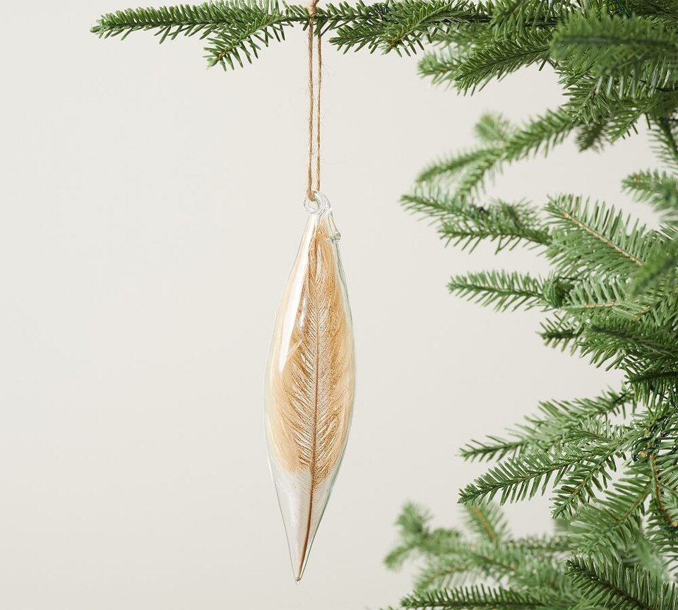 Glass Feather Ornament | Pottery Barn Australia