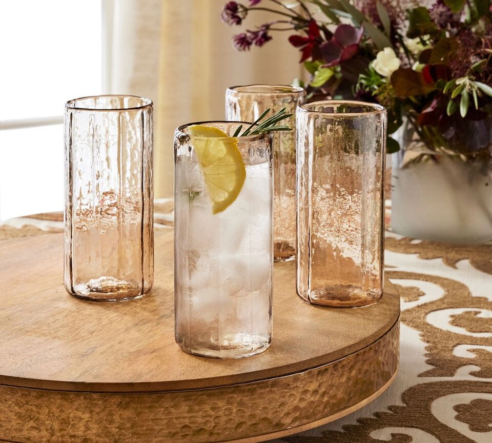 Hammered Cafe Drinking Glasses