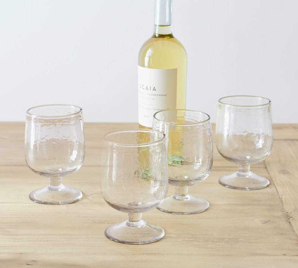 Hammered Handcrafted Glass Goblets
