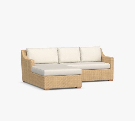 Hampton All-Weather Wicker 2-Piece Loveseat Chaise Sectional