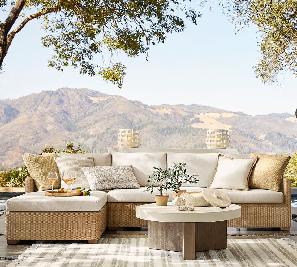 Hampton All-Weather Wicker 3-Piece Loveseat Sectional