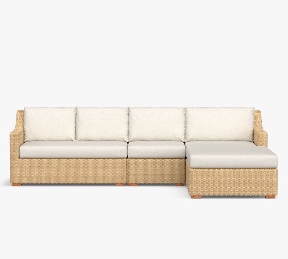 Hampton All-Weather Wicker 3-Piece Loveseat Sectional