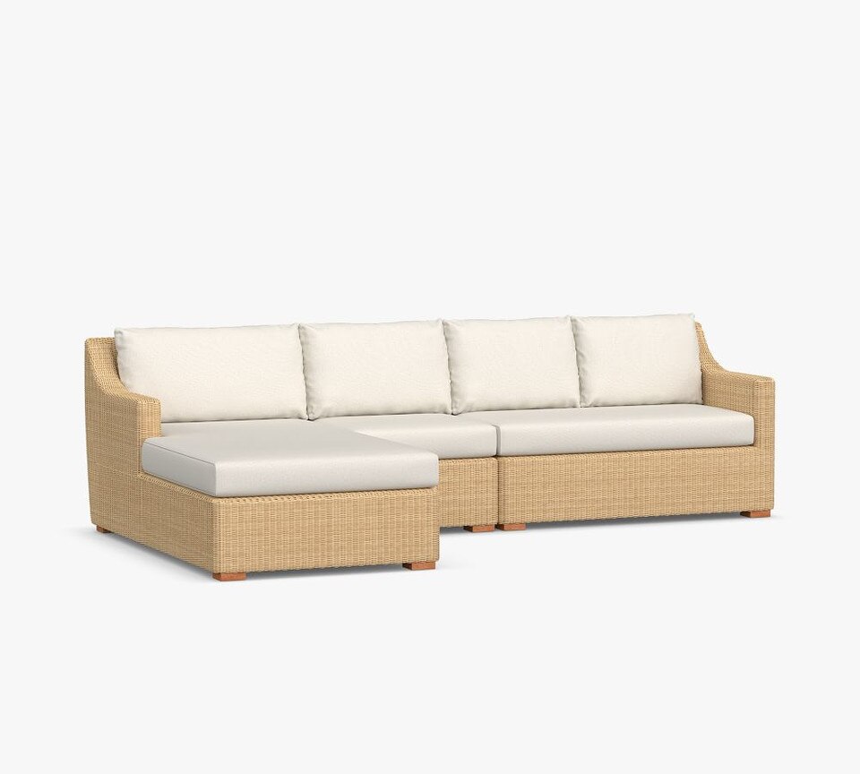 Hampton All-Weather Wicker 3-Piece Loveseat Sectional