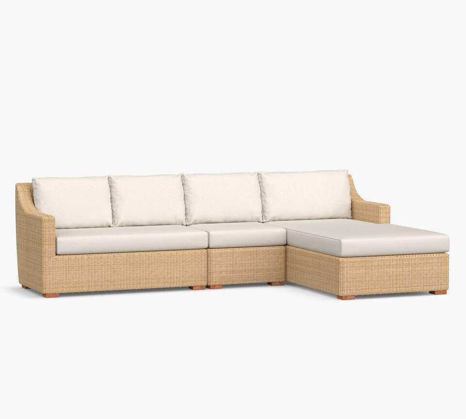 Hampton All-Weather Wicker 3-Piece Loveseat Sectional