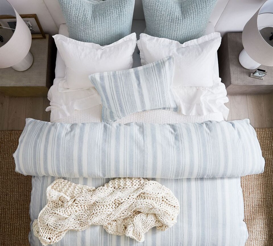 Hawthorn Striped Cotton Quilt Cover