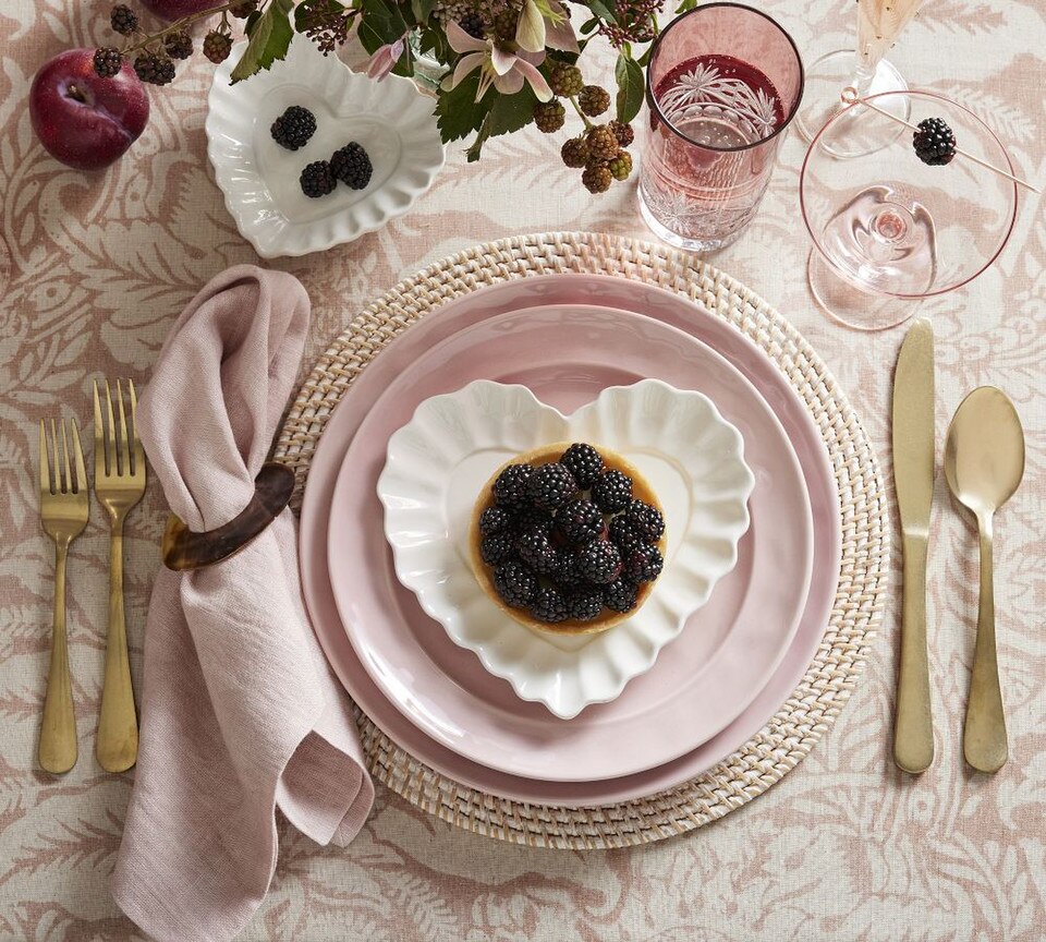 Heirloom Scalloped Heart Appetiser Plates