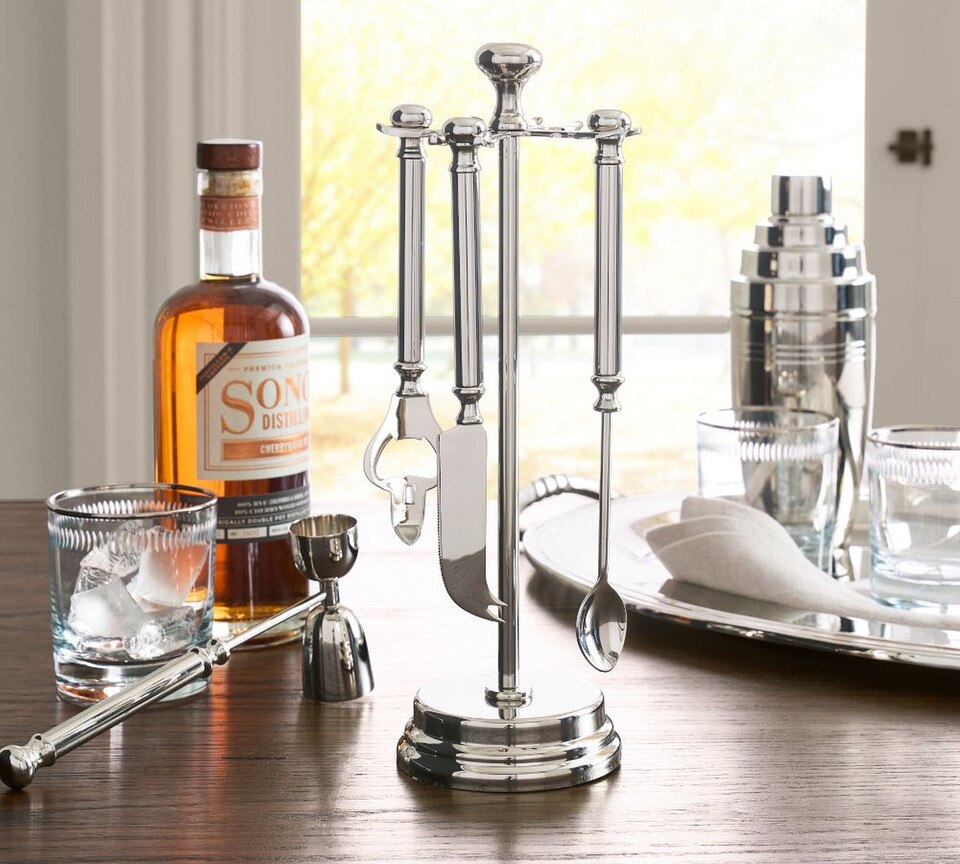 Heritage Silver 4-Piece Bar Tools Set