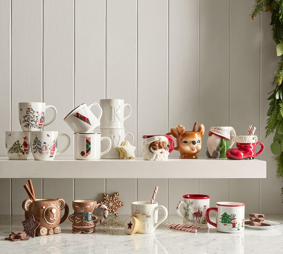 Pottery Barn Christmas Mugs