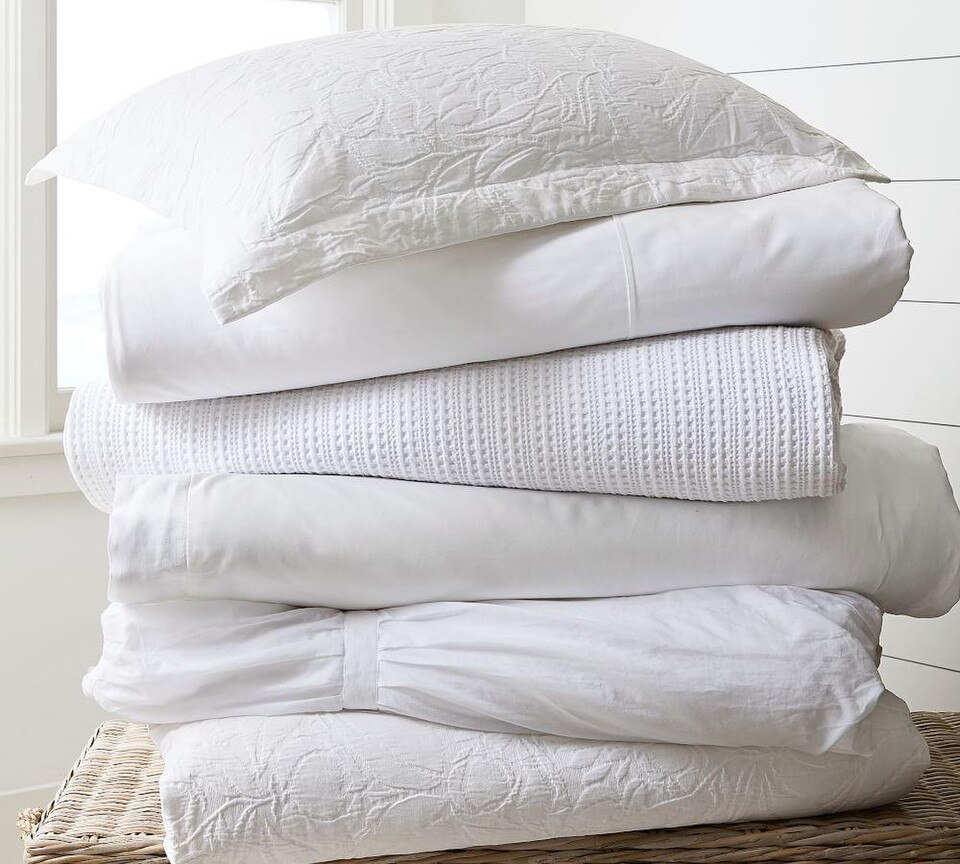 Honeycomb Quilt Cover & Pillowcases - White